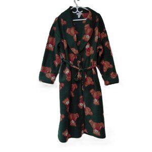 Vintage Fleece Teddy Bear Housecoat Adult Size Large Warm Winter Robe